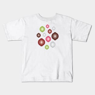 Lanterns | Mid Autumn Festival | Maroon Pink Green | White Kids T-Shirt